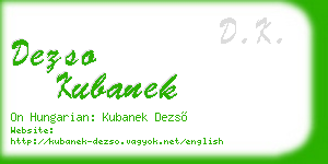 dezso kubanek business card